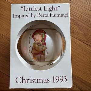1993 Schmid Berta Hummel “Littlest Light” Christmas Glass Ornament